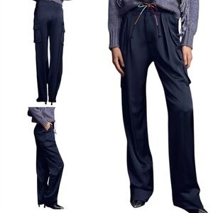 Scotch & Soda FAYE High Rise Relaxed Tapered Pants Navy Blue NWT | XS/30